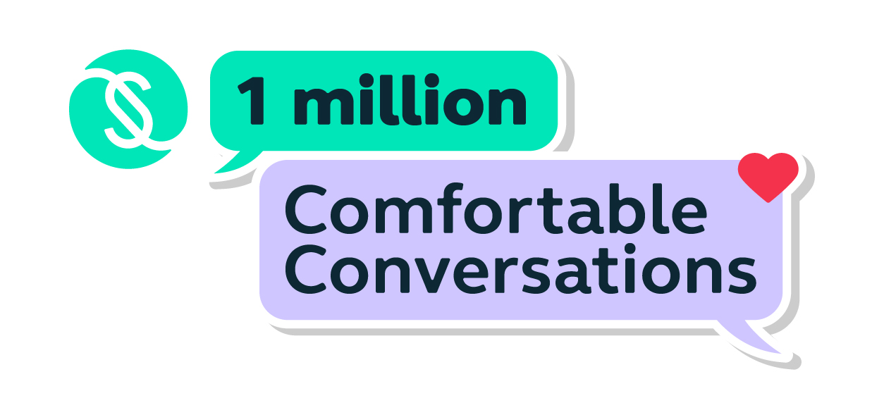 Simplyhealth 1 million comfortable conversations logo